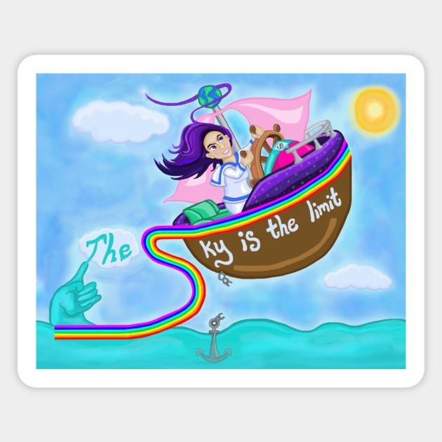 The Sky is the Limit Sticker by Art by Deborah Camp